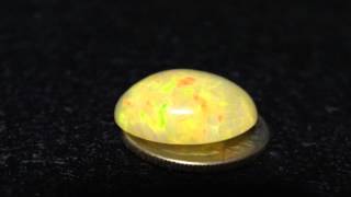 6.5CT Natural Solid Ethiopian Opal Cab 16x13x6mm - Primarily Orange, Yellow, Green Fire