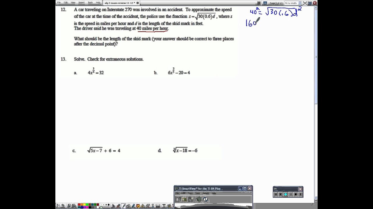 Algebra 2 Semester 2 Exam Review #9-14 - YouTube