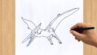 How to Draw a Pterodactyl Step by Step Easy | Dinosaur Drawing Pterodactyl From Jurassic World