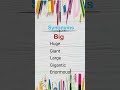 synonyms of big learn english synonyms vocabulary viralshorts buildvocabulary