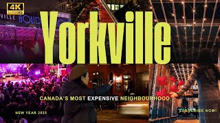 Yorkville Toronto Night Walking Tour 4K |  Toronto's Richest Neighbourhood | Toronto Travel Guide