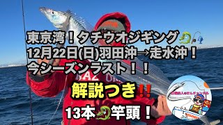 東京湾タチウオジギング☆12月22日(日)羽田沖→走水沖！☆解説つき‼️