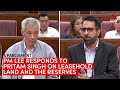 Workers' Party chief Pritam Singh asks PM Lee questions on Singapore's reserves and leasehold land