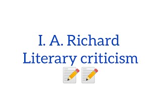 I. A. Richard//// literary theory