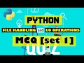 Python File Handling and Operations MCQ | Python Tutorial