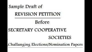 Revision petition challenging Election/Nomination papers#legalservices  #laws #llb #drafting #sample