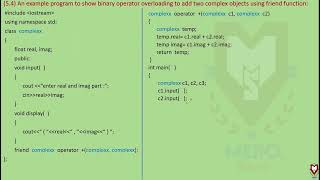 7. Program Showing Binary Operator Overloading Using Friend Function