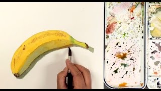 Still Life #42 - How to Paint a Banana in Watercolor in Simple Steps