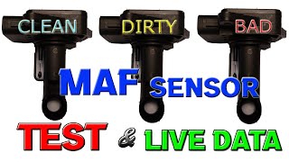 DIRTY MAF VS CLEAN MAF VS BAD MAF SENSOR TESTING AND LIVE DATA with a SCAN TOOL.