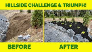 HILLSIDE PLANTING PROJECT WITH BOULDER RETAINER