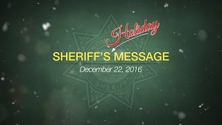Sheriff's Message - Holiday Wishes