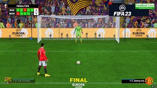 FIFA 23 | Barcelona vs. Manchester United | Penalty Shootout Final UEFA Europa League - Gameplay PC