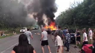 POŁTAWA - Moment wypadku podczas wyprzedzania 13.07.19 wideo