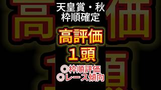 天皇賞・秋 2024【枠順確定後】高評価は１頭！ アノ馬でした！ #競馬予想 #shorts #天皇賞秋 #枠順確定