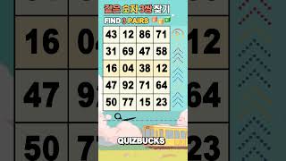 Find 3 Pairs of Identical Numbers 🎲 | 같은숫자찾기