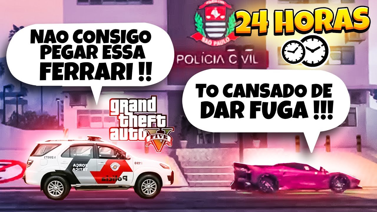 24 Horas Dando Fuga Na Policia No Gta Rp Youtube