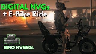 Riding an E-Bike with Digital Night Vision - NVG50 Binos Budget NVGs