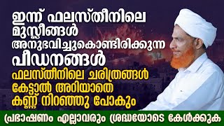 ഇന്ന് ഫലസ്തീനിലെ മുസ്ലീങ്ങൾ അനുഭവിച്ചുകൊണ്ടിരിക്കുന്ന പീഡനങ്ങൾ | Chullikkode Usthad Palestine Speech