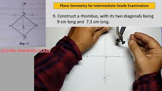 9 Construct a rhombus, its two diagonals being given - Intermediate Plane Geometry