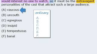 7. GRE  Practice Question:  Reality Television