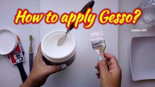 ⚡How to apply Gesso I First Voice Over I Gesso on Canvas I Elakkis ART