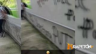 Vandalizan escuela superior de Toa Alta, Puerto Rico con graffitis \