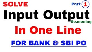 Machine input output reasoning for bank po Solve in One Line | In Hindi
