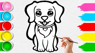 How to Draw a Super Cute Yellow Puppy – | Easy Drawing | Step by Step