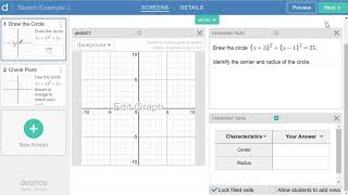 Desmos Sketch Activity Extended with a Table