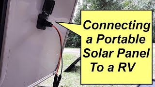 Connecting a Suitcase Solar Kit to a RV - Portable RV Solar Charging Video 2