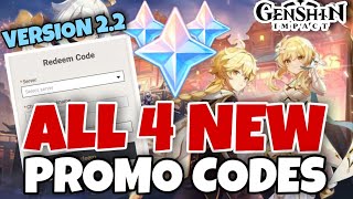 4 NEW Promo CODES + 400 PRIMOGEMS | Genshin Impact Version 2.2