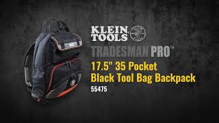 Tradesman Pro™ Tool Bag Backpack, 35 Pockets, Black, 44.5 cm 55475