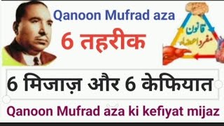 Qanoon Mufrad aza , 6 कैफियात 6 मिजाज 6 तहरीक #ataribrotherhikmat #hakeemzakirhusain