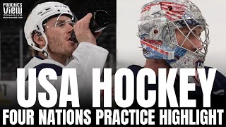 USA Hockey Behind The Scenes of Four Nations Final Practice vs. Canada With Matthew Tkachuk \u0026 More