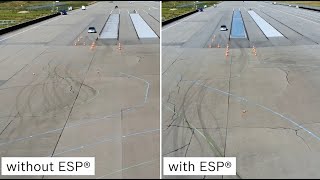 EN | Double lane change with and without ESP® in a Mercedes S class from 1995