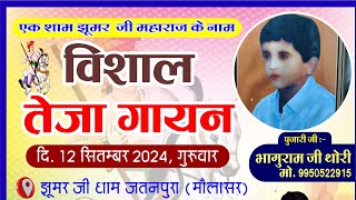 🛑Live तेजा गायन  || झूमर जी धाम बेरी जतनपुरा 2024