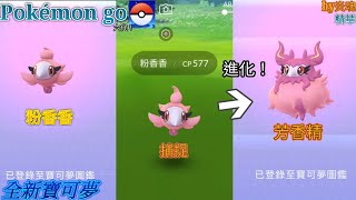 Pokémon go   捕捉新寶可夢-粉香香並進化到芳香精！by炎魂