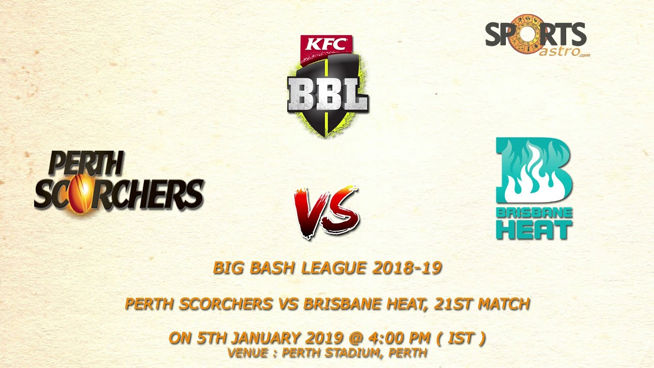 Big Bash League 2018-19 Perth Scorchers Vs Brisbane Heat, 21st Match ...