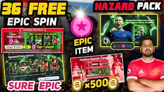 5 Guaranteed Epics😱,500 Coins \u0026 36 Epic Show Time Free Spin In EFOOTBALL | New Year \u0026 Xmas Campaign