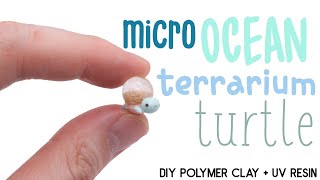 How to DIY MICRO Ocean Terrarium Dome Turtle Polymer Clay Resin Tutorial