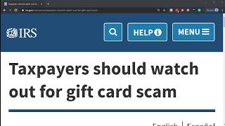 Taxpayers should watch out for gift card scam