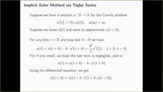 16 - Implicit Euler Method