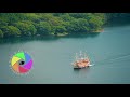 動画素材 芦ノ湖と海賊船の遠景2素材番号 84208111