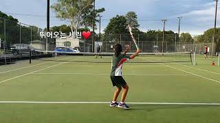 7살 10살 딸들과의 테니스 연습. Tennis training with 7 and 9year old daughters