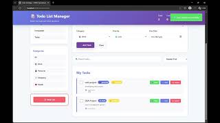 Todo List Manager Web App | CRUD Operations Using HTML CSS JavaScript