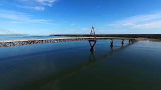 Aerial view of Deh Cho Bridge - Fort Providence Northwest Territories Canada