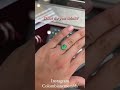 2.98ct emerald cut diamond emerald cut colombian emerald three stone statement engagement ring 14k