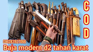 GOLOK SEMBELIH TEBAS SENI UKIR BAHAN BAJA MODER D2 PER DLL COD WA 081283927066