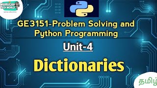 Dictionaries in Problem Solving and Python Programming tamil||GE3151||Python||PSPP.