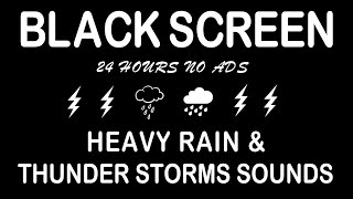 Dark Screen Heavy Thunderstorm Ambience for Fast Sleep, Soft Rain Sounds, Rain Sounds for Sleeping